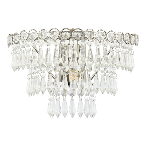 (image for) Laura Ashley Enid Wall Light Faceted Glass and Polished Nickel